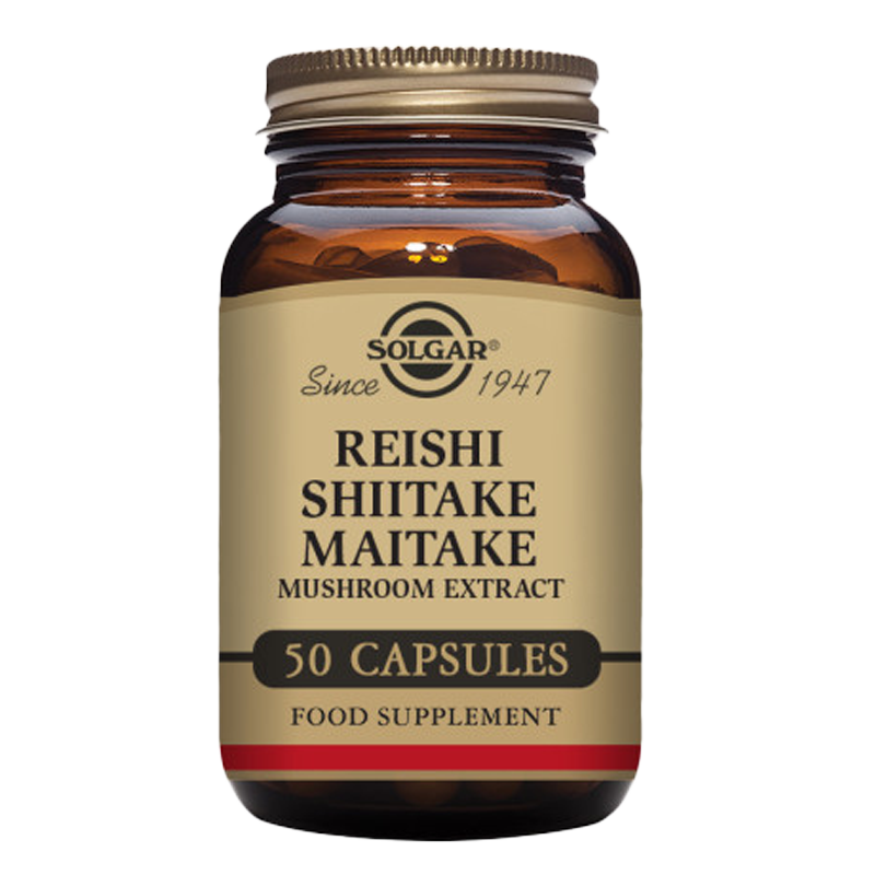 Reishi Shiitake Maitake Mushroom Extract Vegetable Capsules - Pack of 50