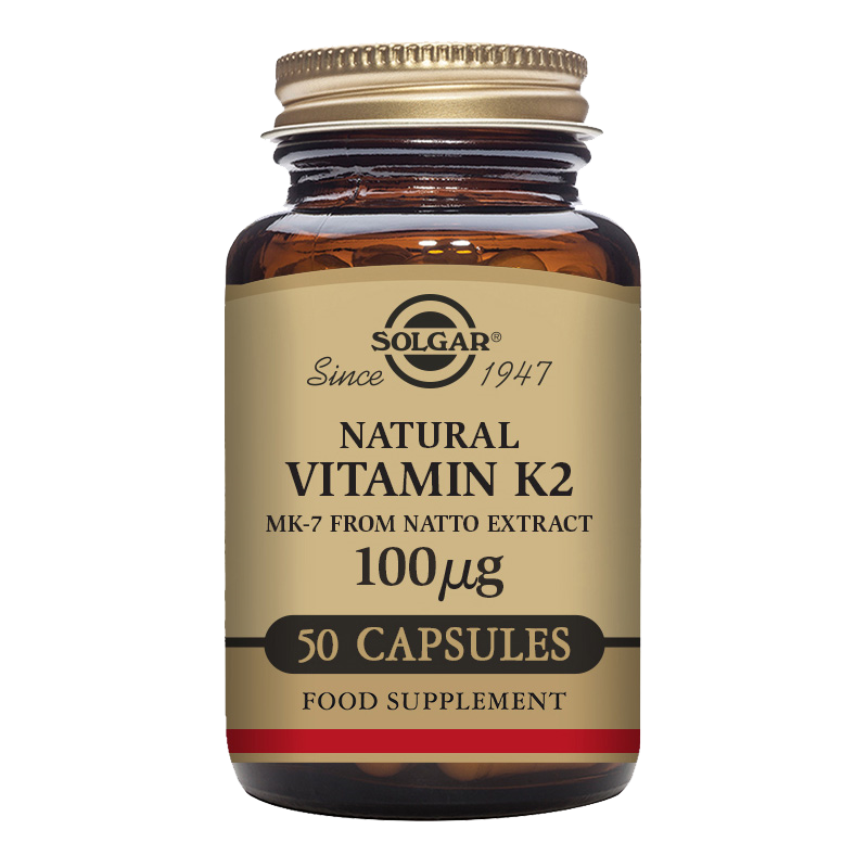 Natural Vitamin K2 (MK-7) 100 mcg Vegetable Capsules - Pack of 50