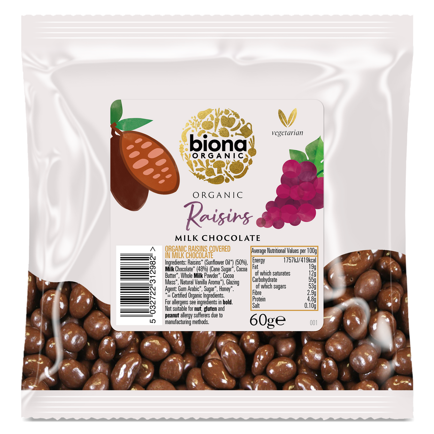 MILK CHOCOLATE COATED RAISINS