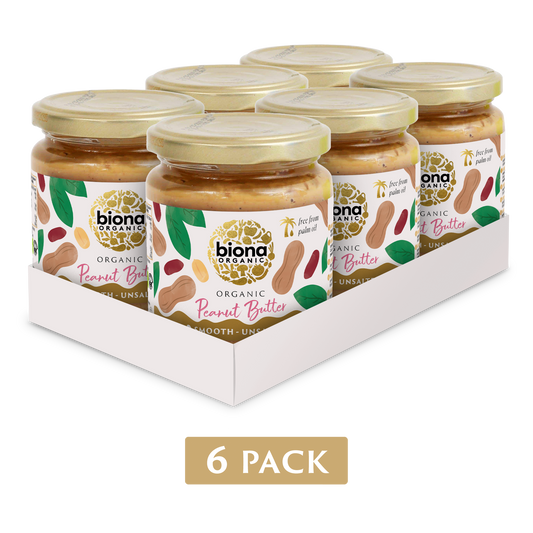 Biona Organic Peanut Butter Smooth - 6 pack