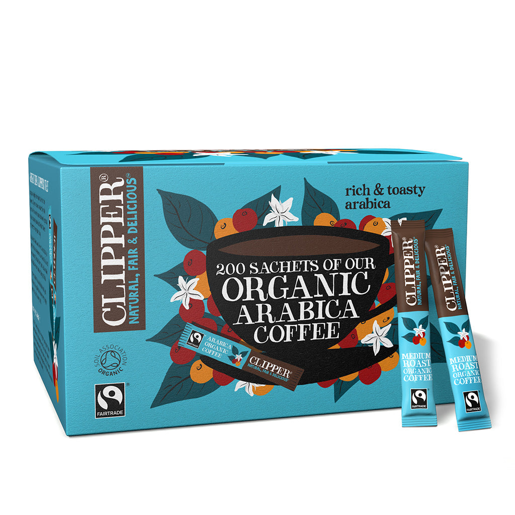 Fairtrade organic medium roast arabica coffee 200 sachets