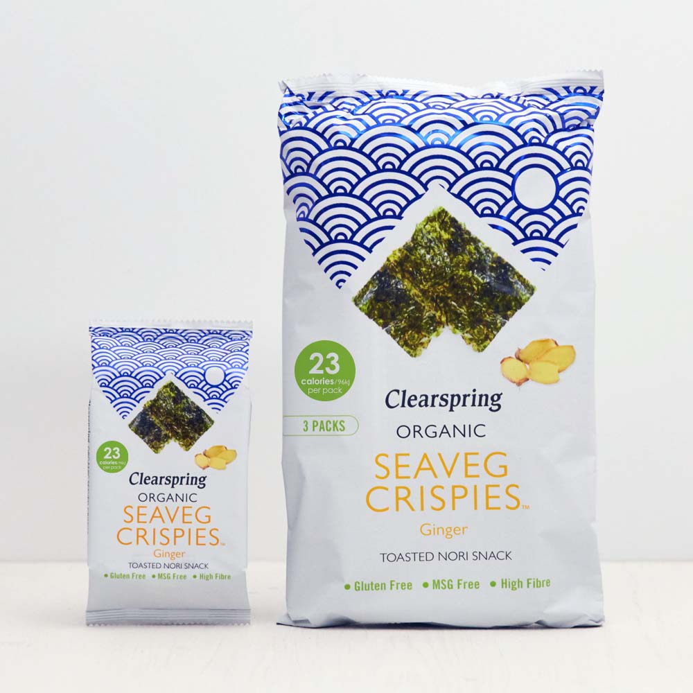 Organic Seaveg Crispies - Ginger (Crispy Seaweed Thins) (16 Pack)