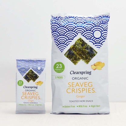 Organic Seaveg Crispies - Ginger (Crispy Seaweed Thins) (16 Pack)