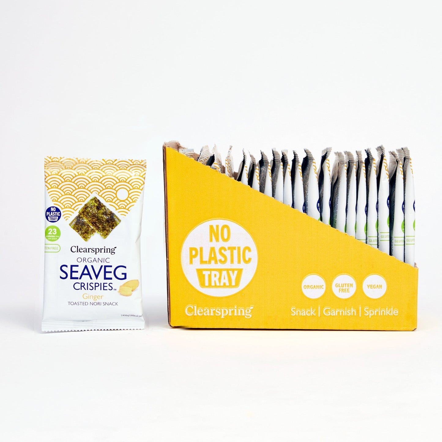 Organic Seaveg Crispies - Ginger (Crispy Seaweed Thins) (20 Pack)