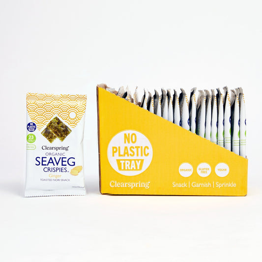 Organic Seaveg Crispies - Ginger (Crispy Seaweed Thins) (20 Pack)