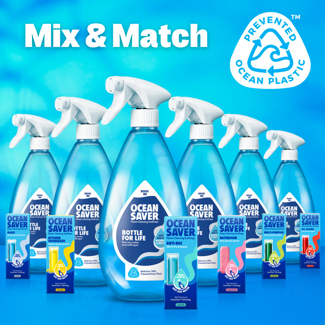 Eco Cleaning Bundle (6 Bottles 6 Refills)