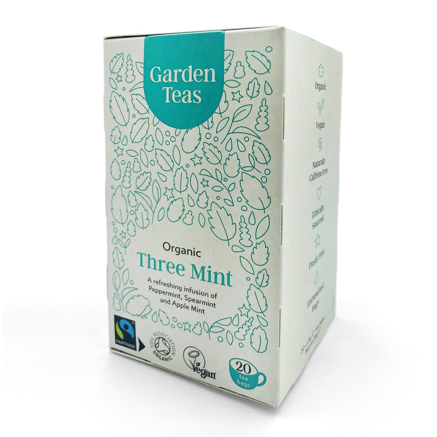 Garden Teas Organic Fairtrade Three Mint Infusion 20 Plastic Free Envelopes