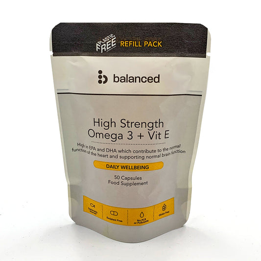 High Strength Omega 3 + Vitamin E 50 Gel Caps - Refill Pouch