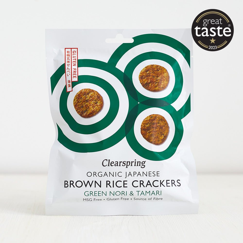 Organic Japanese Brown Rice Crackers - Green Nori & Tamari