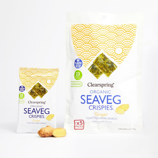 Organic Seaveg Crispies Multipack - Ginger (Crispy Seaweed Thins)