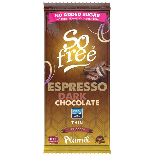 So Free No Added Sugar Dark Espresso Thin Chocolate 80g