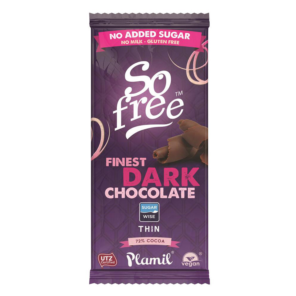 So Free No Added Sugar Finest Dark Thin Chocolate 80g