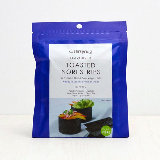 Japanese Flavoured Toasted Nori Strips - Dried Sea Vegetable (12 Pack)