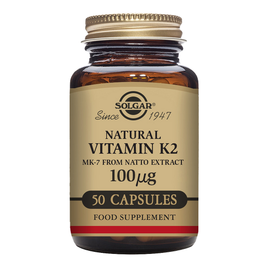 Natural Vitamin K2 (MK-7) 100 mcg  Vegetable Capsules - Pack of 50