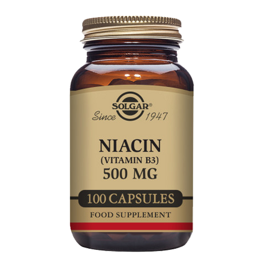 Niacin (Vitamin B3) 500 mg Vegetable Capsules - Pack of 100