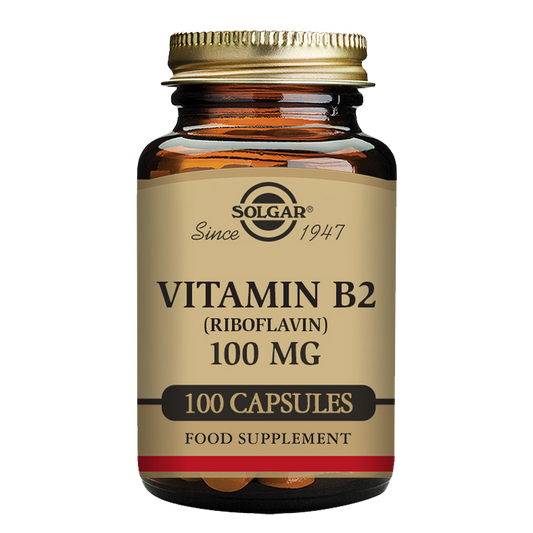 Vitamin B2 (Riboflavin) 100 mg Vegetable Capsules  - Pack of 100